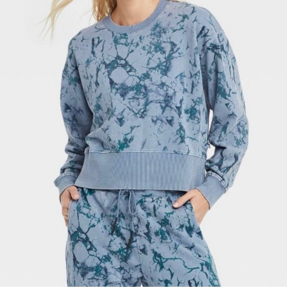 Joy Lab Blue Acid Wash Sweat Set